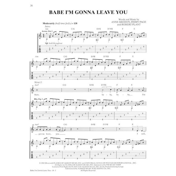 Led Zeppelin: Mothership - Authentic Guitar, Tab Edition Music Book - Picture 5 of 6